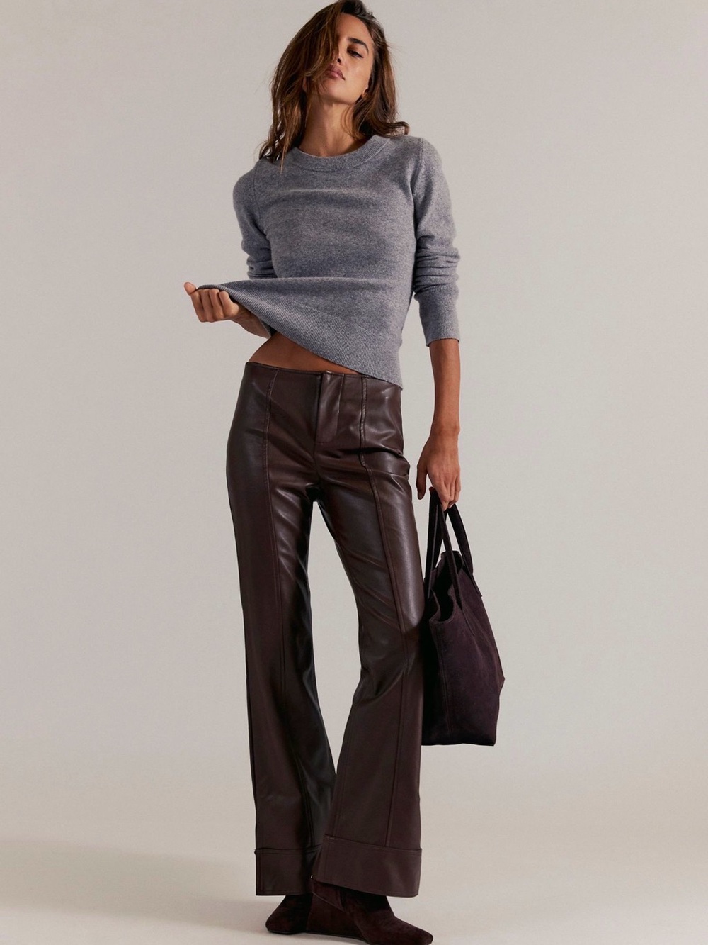 Free People We The Free Glow Up Vegan Flare Pants in Potting Soil 10